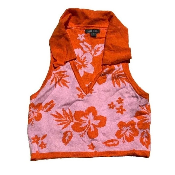 Hawaiian Cropped Collared Sweater Tank - Picture 1 of 3
